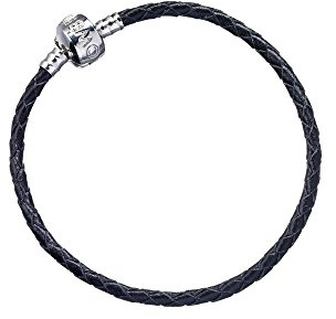 Bracciale nero in pelle 20 cm ufficiale di Harry Potter, taglia grande adulti, per charm Slider.