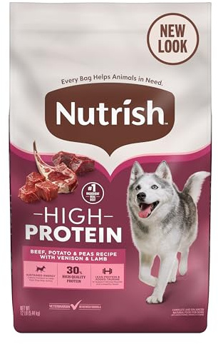 Rachael Ray Nutrish PEAK Natural Dry Dog Food, Open Prairie Recipe with Beef, Venison & Lamb, 12 Pounds, Grain Free (Packaging May Vary)