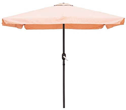 LOLAhome Parasol inclinable de 250x250 cm, Beige ocuro, mástil Ø48mm de aluminio Gris, con Antiviento y Manivela, Elegante y Duradero, tratamiento Anti-corrosión, Para Exterior, Jardín, Terraza