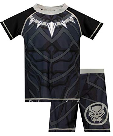 Marvel Boys Black Panther Swim Set Black Age 7 to 8 Years