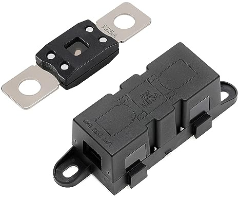 VEXUNGA MEGA Porte Fusible et Mega Fusibles pour Auto Fusible 125A ANM Fusibles Boulonné 125 Ampères pour Voiture Véhicules Moto Caravanes Camion Bus