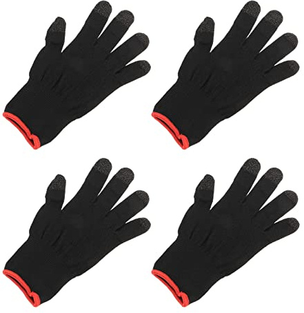 sourcing map Jeu Gants Doigt Gaming Gant Respirant Anti-Transpiration Tactile Mobile Jeu Manette Gant Noir pour Mobile Gaming, Paquet de 4