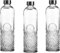WESTCRAFT Oriental Lot de 3 bouteilles d'eau en verre poli avec bouchon à vis, hermétique, joint en silicone, pour réfrigérateur, bouteille d'eau vintage, 1 litre