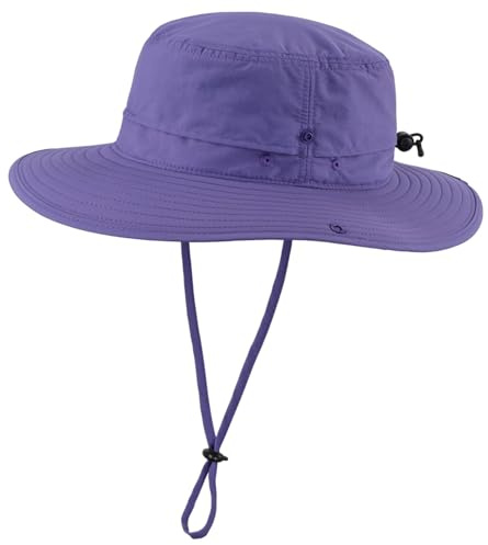 Connectyle Outdoor Sun Hat for Women UPF 50+ Fishing Hiking Gardening Hat Breathable Mesh Cowboy Hat Summer Beach Hat Purple