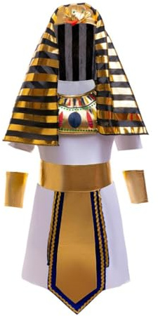 Lito Angels Deguisement Costume Robe de Égyptien Pharaon Ancien avec Accessoires pour Enfants Garçons Taille 10-11 ans