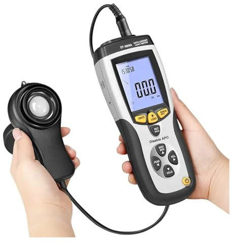 Alto rendimiento Luxómetro Probador de luz digital Medidor de iluminancia Medidor de luz de mano para hogares, agricultura, almacén