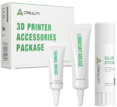 Creality Official 3D-trycktillbehör, pack med självhäftande pinne, värmefett, smörjmedelsfett i ett paket