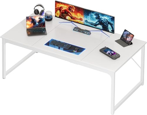 PRAISUN 63 X 29.5 Inch Computer Desk with Deeper Desktop