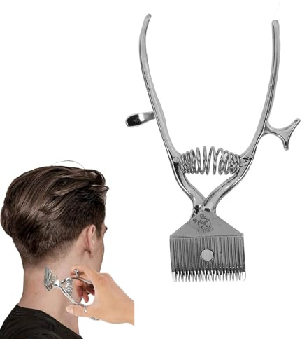 YUMILI Stainless Steel Manual Hair Cutting Tool, Portable Hand Push Hair Cutter Classic Haircut Tool Low Noise Trimmer with Ergonomic Handle