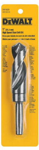 DEWALT DW1629 1-Inch 1/2-Inch Reduced Shank Twist Drill Bit,Black