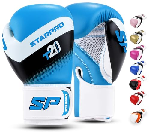 Starpro T20 Boxhandschuhe für Harte Schläge & schnelles K.O. - Boxhandschuhe Männer & Damen, Box Handschuhe, Boxing Gloves (Solarblau,10oz)