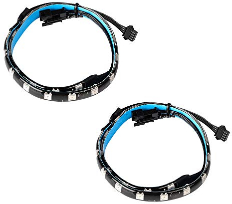 J&D PC LED RGB Striscia luminosa, 2 Confezioni Autoadesiva Striscia Luminosa 12V 4pin RGB LED Illuminazione Strisce Compatibile con Asus Aura/Asrock Aura RGB LED/Mystic Light
