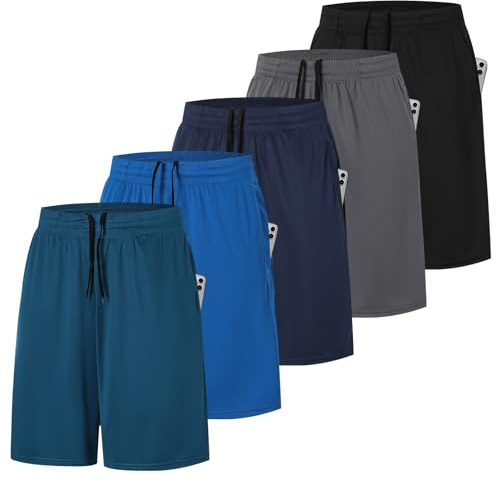 ZENGVEE Pack de 5 Pantalon Corto Hombre para con Bolsillo Running Shots