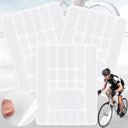 SoundZero 3 Pièces Film de Protection pour Cadre de Vélo, Autocollants Protection de Chaîne de Vélo, Cadre de Protection de Cadre en Carbone, Film de Protection de Cadre VTT (Transparent)