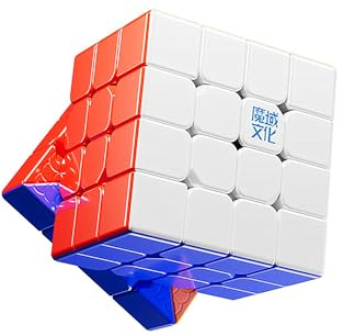 XMDCuber AOSU V7 M Cube de Vitesse magnétique 4x4, AoSu WRM V7 Single-Track Magnetic Speed Cube 4x4x4, Cube Magique 4 pour 4,96 aimants (magnétiques à Rail Unique)