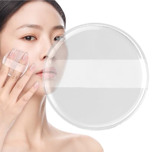 de maquillaje en polvo, almohadilla de polvo transparente para maquillaje facial, y reutilizable, para base, corrector, rubor, aplicación seca y húmeda