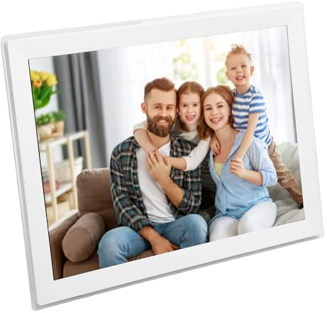 Bewinner Digital Bildram, 15 Tum HD -pekskärm, 32 GB, Auto Rotate Wall Mountable, med 2,4 G WiFi -teknik, Smart Fotoram med App för Fotovideo, Gåvor för Mamma, Kvinnor (EU)