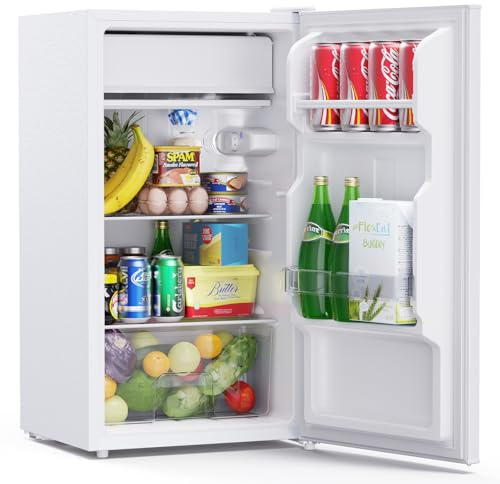 Upstreman 85L Kühlschrank Ohne Gefrierfach, 0-12°C 5-stufige Temperaturregelung, LED-Beleuchtung, 39 dB Leise, Energiesparender Vollraumkühlschrank für Schlafzimmer Büro Küche, CR85-Weiß