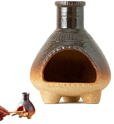 VELAJA Porte-Encens Vintage en Terre Cuite pour Palo Santo, Brûleur Encens Fait Main pour Bâtonnets et Cônes, Support de Décoration Rétro pour Maison, Méditation