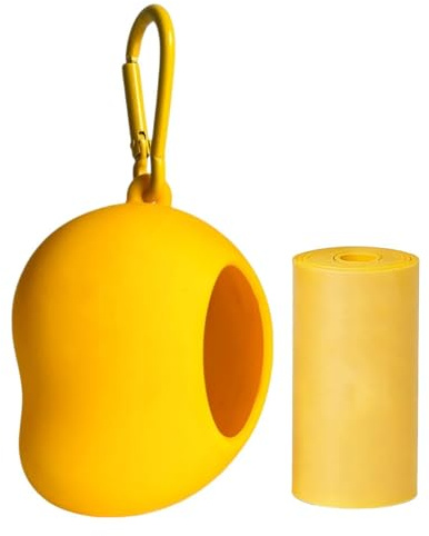 Dispenser för hundavfallspåsar | silikon mango-formad valp pothållare – hundavfallspåsar dispenser med karbinhake, för inomhus utomhus daglig promenader resor camping