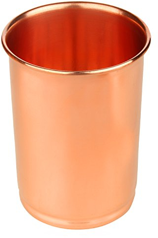 Zap Impex Vasos para beber de cobre puro de vidrio curación ayurvédica, 250 ml