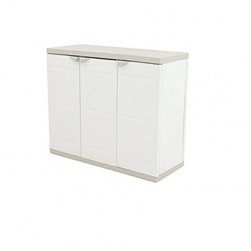 Plastiken 0005676 Medio Armario Titanium, Beig, 105 cm 3 Puertas, 105 cm x 44 cm x 88 cm