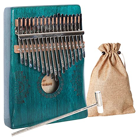 Musfunny Kalimba Daumenklavier 17 Schlüssel: Fingerklaviere Holz Mit Lehrmaterial Stimmhammer- Thumb Piano for Kinder Erwachsene Anfänger