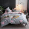 Freyamy Bettwäsche 135x200cm 2teilig Grau Rosa Herz Bettwaren-Sets Gebürstet Microfaser Weiche Wendebettwäsche Romantisch Einzelbett Bettbezug mit Reißverschluss und Kissenbezug 80x80cm