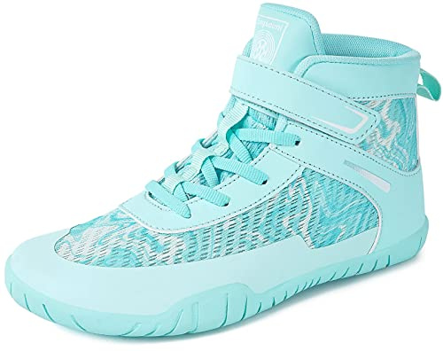 Sisttke Kids Wrestling Shoes Boys Girls Boxing Shoes Fitness Sneakers Zero Drop Sole,Green,2 Little Kid,EU 32