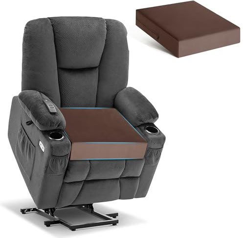 Tromlycs Chair Seat Cushions for Recliners Gel Memory Foam Extra Large Chair Cushions for Seniors 20 x 20 x 5 Inch Brown