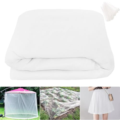 LINSOCLE 3 x 6m Malla Anti Mosquitos,Tela para Mosquitera, Red Antimosquitos Barrera para Mosquito Moscas Insecto y Pájaros para Jardín, Patio, Cenador, Piscinas y Protección de Plantas(Blanco)