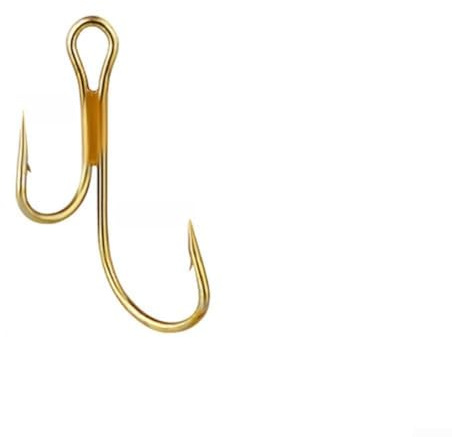 Lot de 20 hameçons de pêche en acier à haute teneur en carbone pour pêche au brochet double hameçon et manivelle (8#)