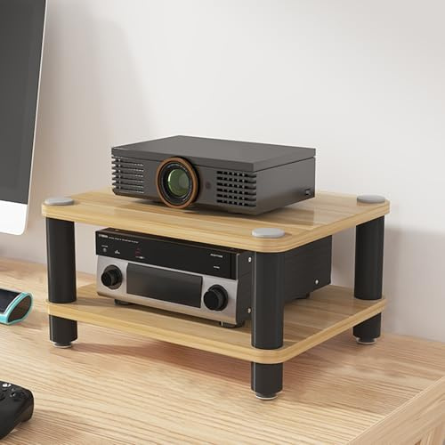 Mobile Hifi Piccolo e Semplice Adozione di Una Base Ammortizzante Armadio Rack，Adatto per Soggiorno, Camera Da Letto e Ufficio(Beige,50 * 40 * 23cm)