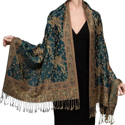ZXTGBQ Sciarpa Da Donna, Morbida E Setosa, Presentano Un Reversibile Motivo Cachemire, Elegante Scialle DaDonna, Scialle Donna-Invernale Con Frange,Stampa Artistica, Caldo Stola Elegante