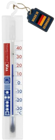 TFA Dostmann Thermometer für Kühlschrank oder Gefrierschrank, 14.4000, mit Kühlzonen, hohe Genauigkeit