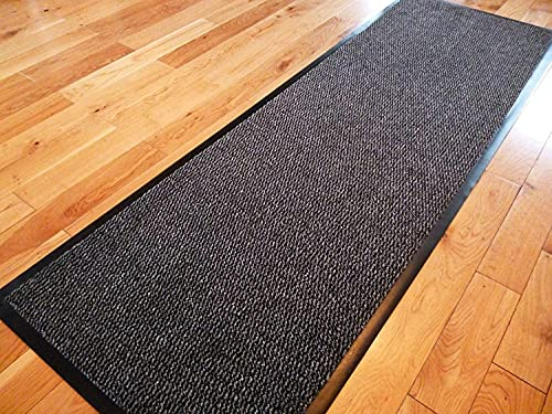TrendMakers Dirt Stopper Carpet Runner 60cm x 160cm Grey/Black.With Non-Slip Back For Home office Kitchen