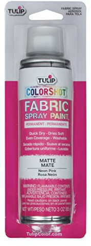 Tulip ColorShot Instant Fabric Spray Paint, Permanent Color Spray-On Fabric Paint, 3oz, Neon Pink
