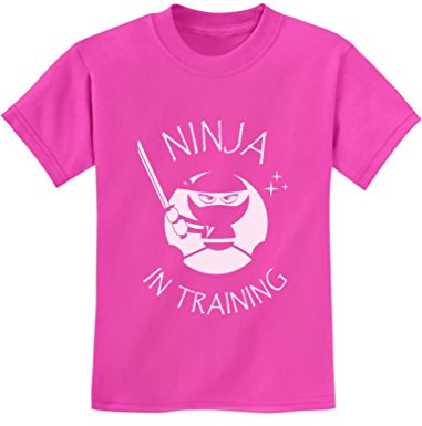 Tstars Ninja in Training T-Shirt for Kids Boys Girls - Martial Arts Gift for Young Warrior Ninja-Inspired Tshirt 4T Pink
