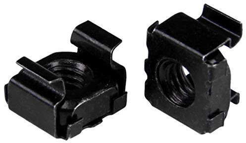 StarTech.com CABCAGENT62B - Tuercas enjauladas M6 para armarios y Racks de servidores, 100 Unidades, Color Negro