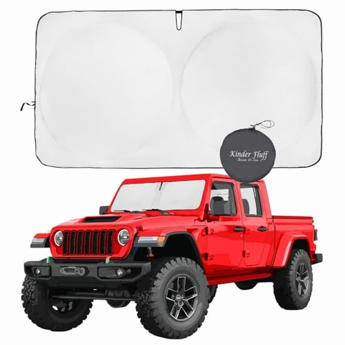 Parasol para Parabrisas Jeep Wrangler/Gladiator (2018-2026) | Protección Solar Coche 99% UV | Interior Fresco | Visera Plegable | Accesorio Automotriz Patentado | Kinder Fluff