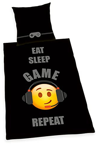 Herding Emot!x Bettwäsche-Set, Kopfkissenbezug 80 x 80 cm, Bettbezug 135 x 200 cm, Mit leichtläufigem Reißverschluss, 100% Baumwolle/Renforcé