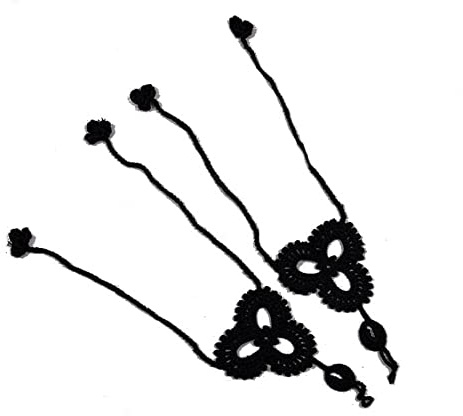 Hinleise Stilvolle Barfuß-Sandalen, gehäkelt, gestrickt, Fußschmuck, Fußkettchen, Armband, Knöchelkette für Sommer, Strand, Party, Schwarz