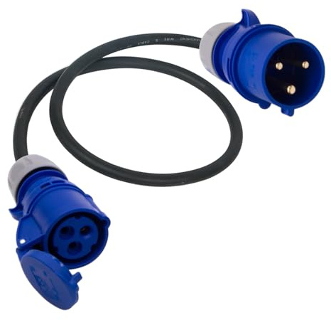 PCE Blau Adapter 16A auf 32A- strapazierfähiges 16A-Stecker-auf-32A-Steckdosenadapter -Gummikabel -16 Amp Plug to 32 Amp Socket Adaptor