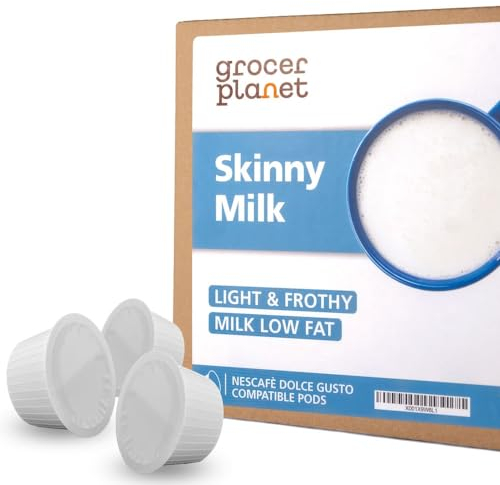 Leche Desnatada Cápsulas - 80 Cápsulas Compatibles con las maquinas Dolce Gusto®* (Leche Desnatada, 80 Cápsulas, 80 Porciones) | Por Grocer Planet