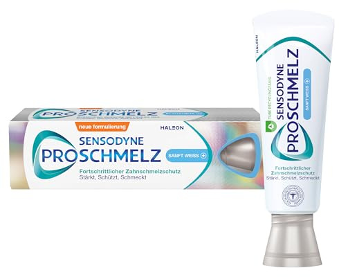 Zahncreme - Sensodyne ProSchmelz Sanft Weiss, 75ml, Zahnpasta mit Whitening Effekt, fortschrittlicher Zahnschmelzschutz für natürlich weiße Zähne