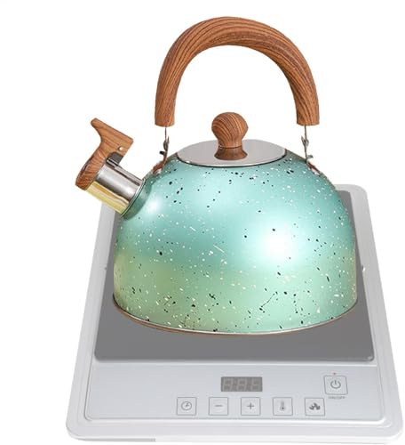 silbante – de agua caliente con silbato fuerte, hervidor de agua de 2 litros para café, estufa silbante, acero inoxidable, agua caliente rápida para hervir, para té, café