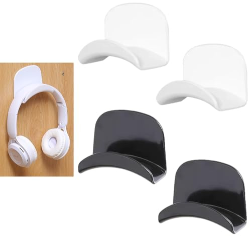 Yimluofa Headphone Hanger,4 PCS Headset Holder Headphone Hook Universal Headphone Wall Mount with Removable Self-Adhesive for All Headphone/Controller,Gaming Headset Mount Holder