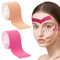 2 Stück Face Lifting Tape, 3.8cm x 5m Tape Falte Gesichts Kinesiotape für Gesichtsstraffung und Faltenreduktion,Hautfarben und Pink