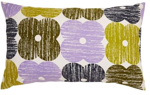 Orla Kiely Bedding - Textured Flower 100% Cotton Duvet Cover Set - Lilac/Moss (1 Pair Pillowcase (50cm x 75cm))