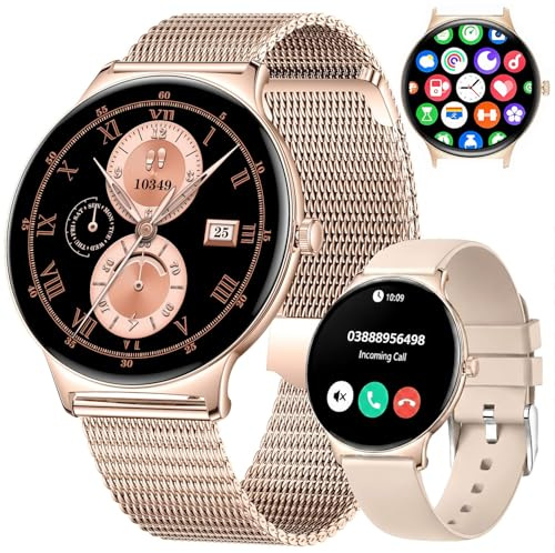 SIGEM Women's Smartwatch: 1.43 AMOLED HD Display, Ultra-Thin, Bluetooth Calls, Voice Assistant, Fitness Tracker, Heart Rate, Blood Pressure, 120 Sport Modes, Waterproof, Custom Dials, Android, iOS